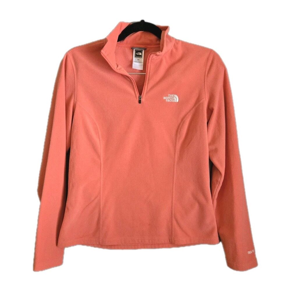 North Face TNT Womens Pullover Fleece Top Jacket Pink Peach Size Small